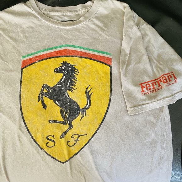 vtg Ferrari Owners Club T Shirt Mens Size Large Logo Classic Car Formula One F1 - Picture 1 of 5